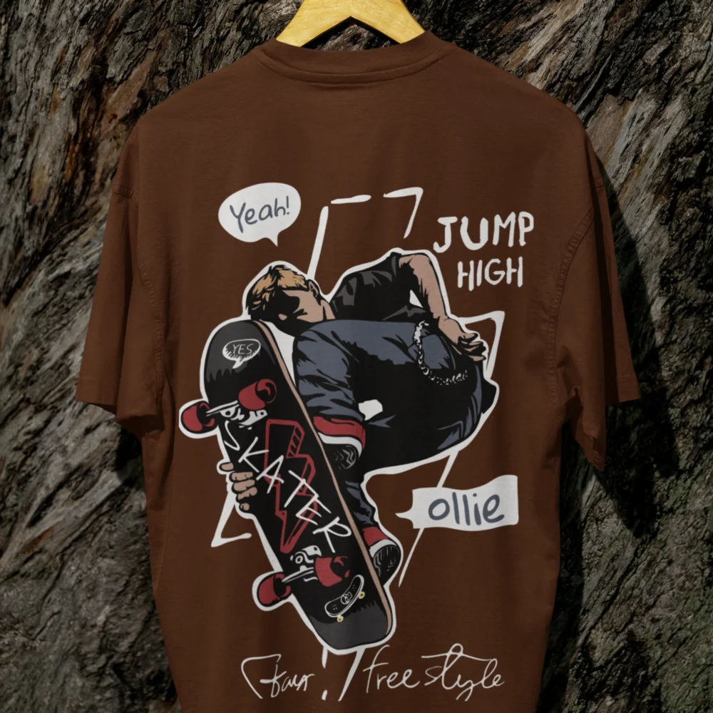 “Skater Girl Vibe” Oversized Drop Shoulder T-Shirt for Girls – 210 GSM | Street Style Graphic Tee