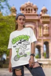 “Scooter Gang” Oversized Drop Shoulder T-Shirt – 210 GSM | Bio-Wash Cotton
